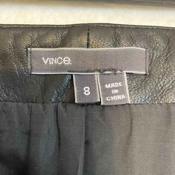 VINCE Pencil Skirt Snake Embossed Wrapped Leather Pockets Lined Graphite Size 8 - Picture 8 of 16